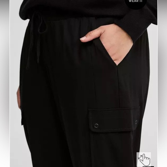 Torrid Relaxed Fit Jogger Stretch Challis Mid-Rise Cargo Pocket Pant size 1X - Picture 4 of 10